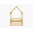 Natural Solid Wood Twin House Floor Bed With Roof Frame And Safety Guardrails-484079943-484079937