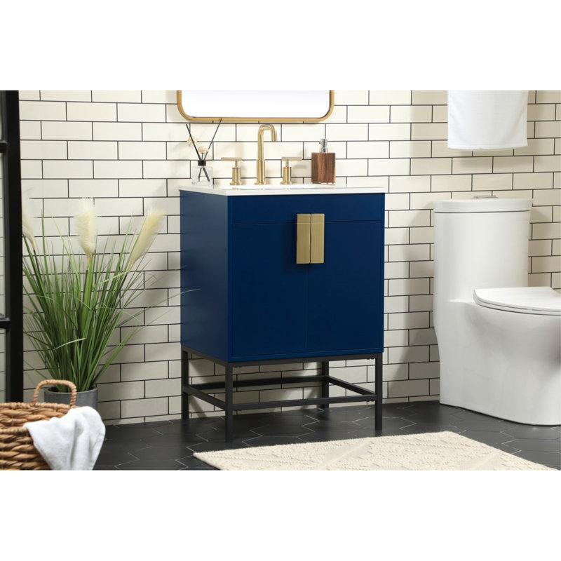 Ensemble de meuble-lavabo simple 24 po Eugene, bleu