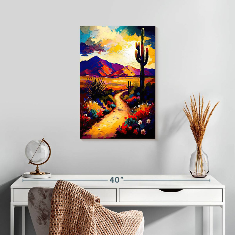 Aime, désert de l'Arizona en fleurs, H 24 po x l 16 po