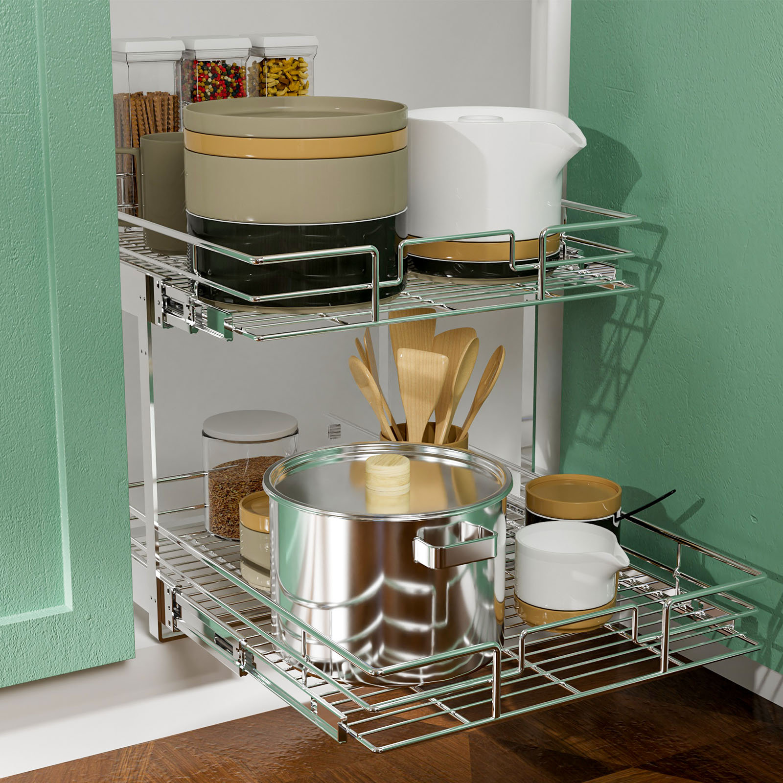 Lynk's Pull-Out Cabinet Organizer Will Transform Your Kitchen
