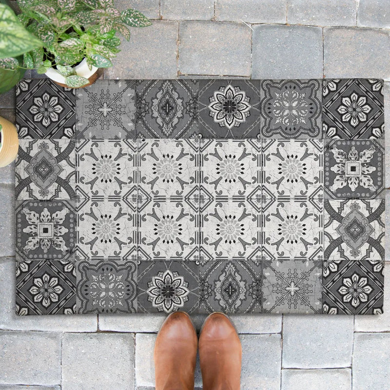 Tapis d'entrée gris Granada, L 36 po x L 60 po