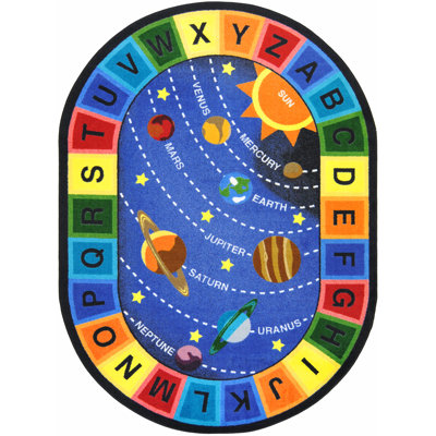 Kid Essentials Space Alphabet Area Rug