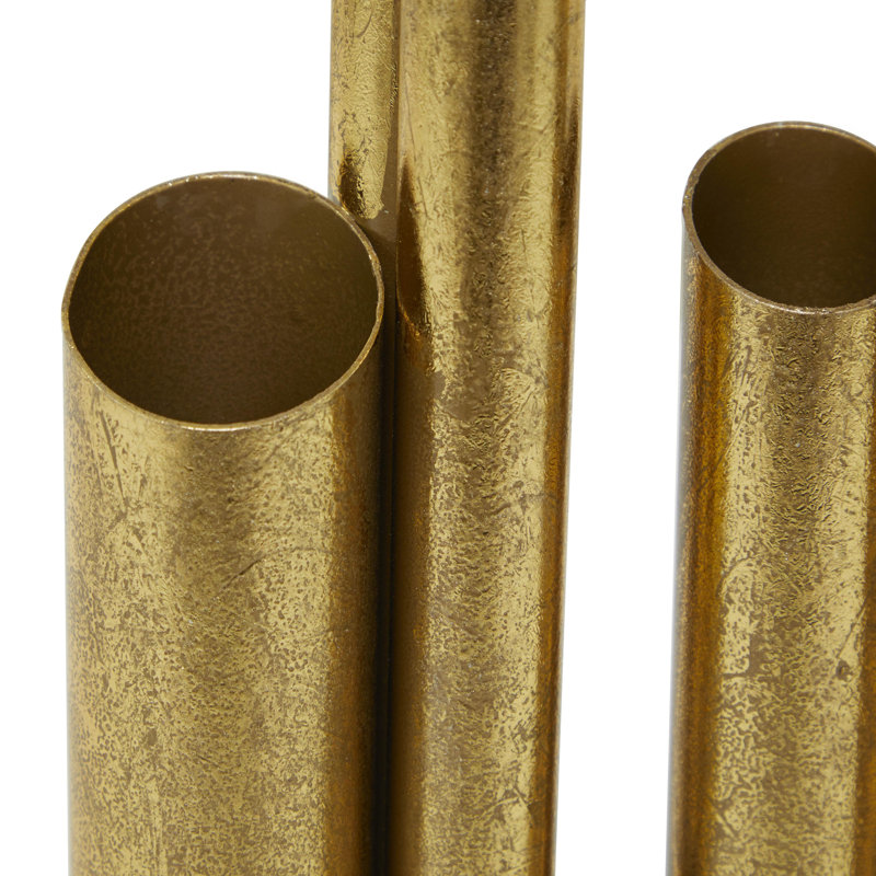 Vase de table en métal doré 14,4 po