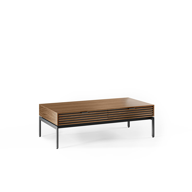 Cora Coffee Table, Natural Walnut, Black