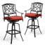 Tabouret de bar pivotant en aluminium 29,7 po Roark avec coussin Sunbrella-422071370
