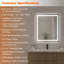 Miroir de meuble-lavabo mural DEL sans cadre l 30 po x H 36 po Swarm-870793684