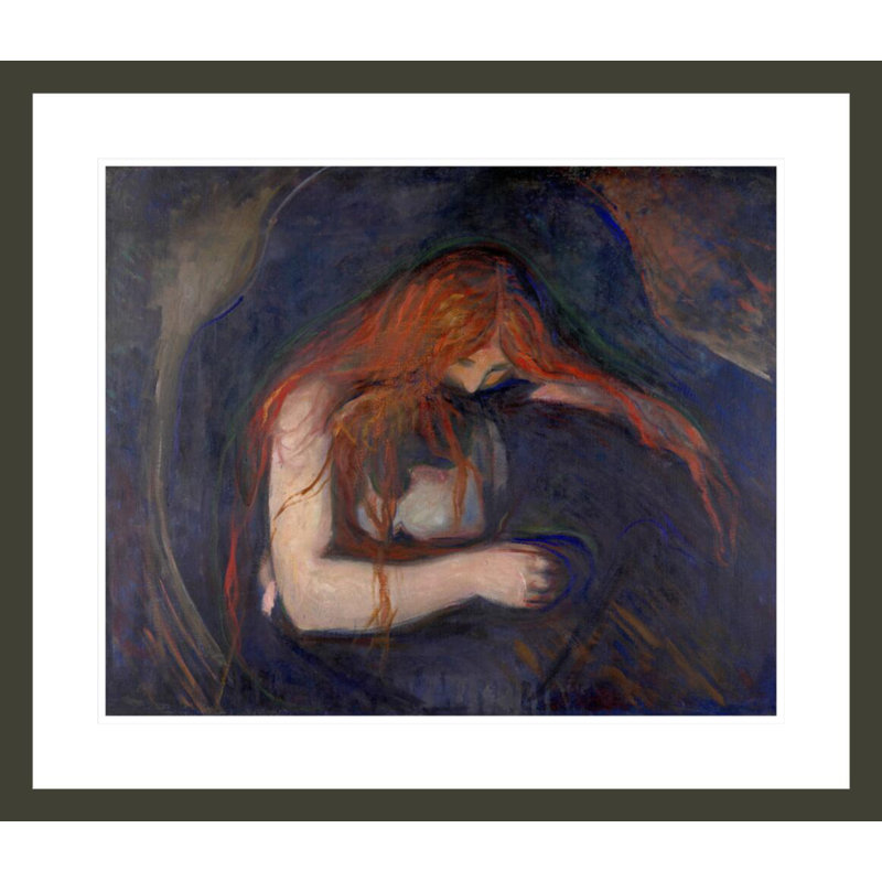 Vampire by Edvard Munch -Framed Giclee Print, 23.5" H x 27.27" W