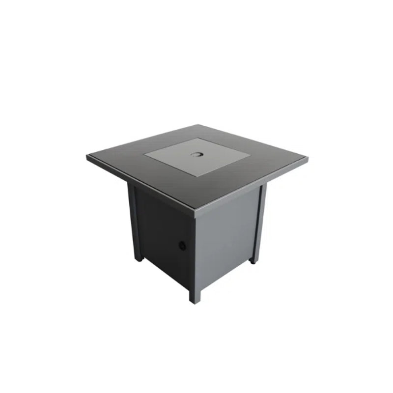 Table de foyer d'extérieur en acier avec couvercle H 25 po x l 30 po