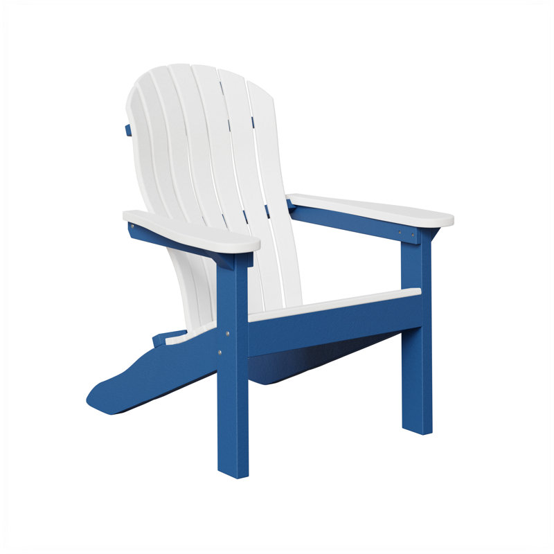 Berlin Gardens Contour Adirondack Chair, White with Pacific Blue