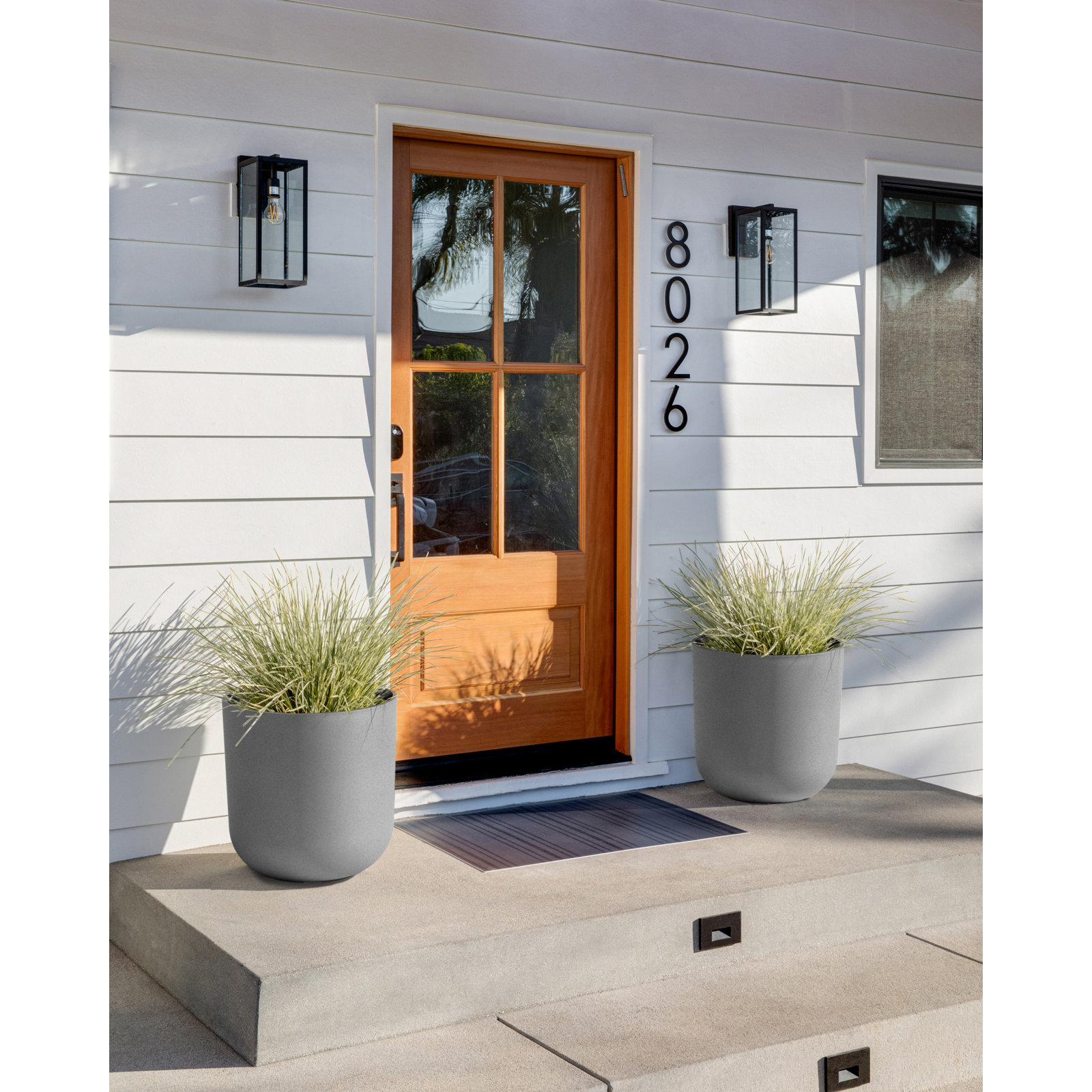 Mason Series Kona Planter, Gray, 2, 19.75" H x 18.5" W x 18.5" D