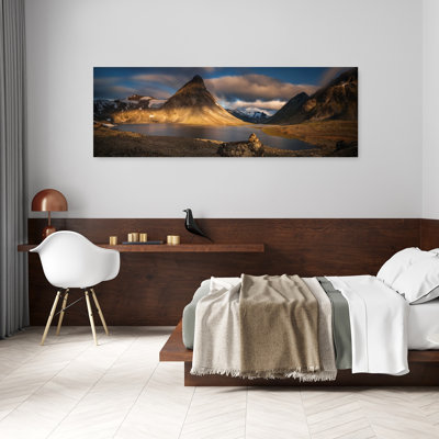 Golden Mountain Lake by Wojciech Kruczynski - Wrapped Canvas Panoramic Print
