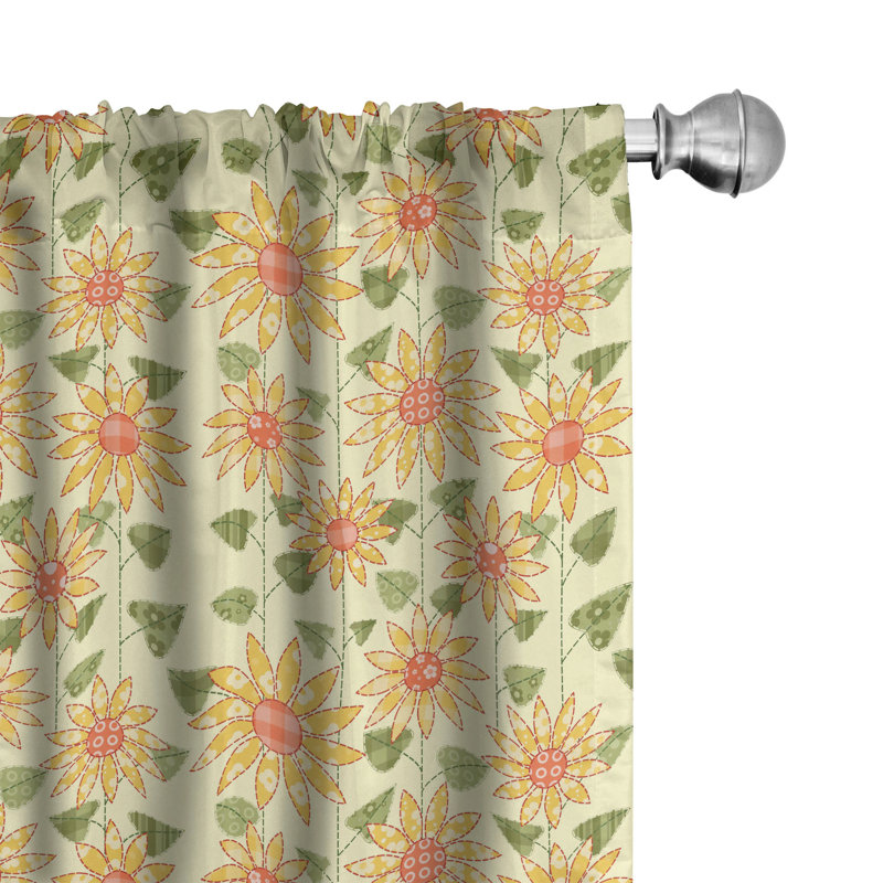 Sunflower Semi-Sheer Rod Pocket Curtain Panels, 28" x 63"