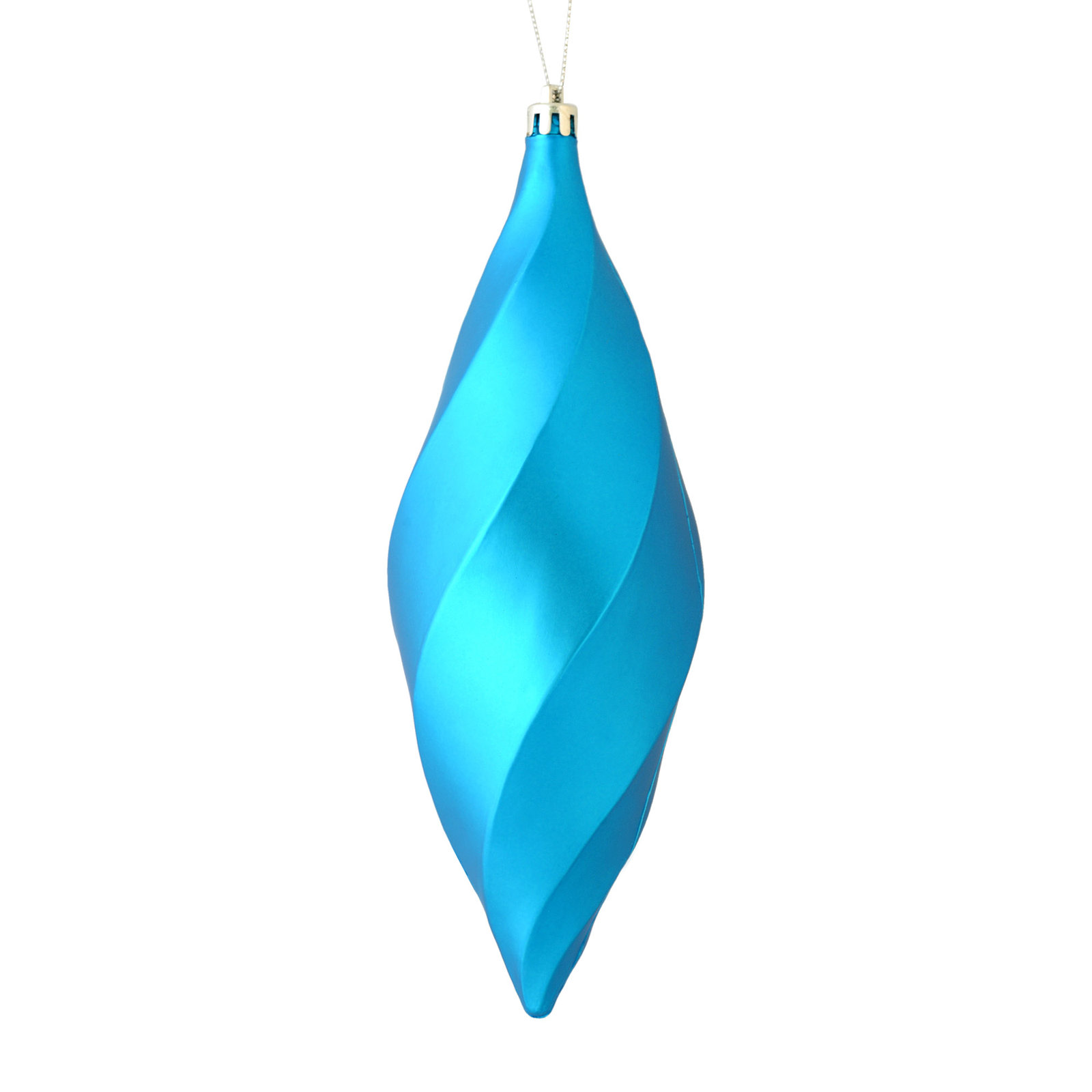 8" Swirl Finial Ornament, Matte Turquoise