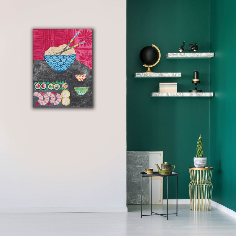 Toile épique Graffiti «Tablescape sushi» par Courtney Prahl, 26 po x 34 po, H 34 po x l 26 po