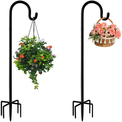 Shepherd Hooks 48 inches for Bird Feeders Outside Heavy Duty Shepherd Stand Plant Hanger Yard Hooks for Lanterns,Solar Lights,Bird Feeder,Planter Pot-2 Packs
