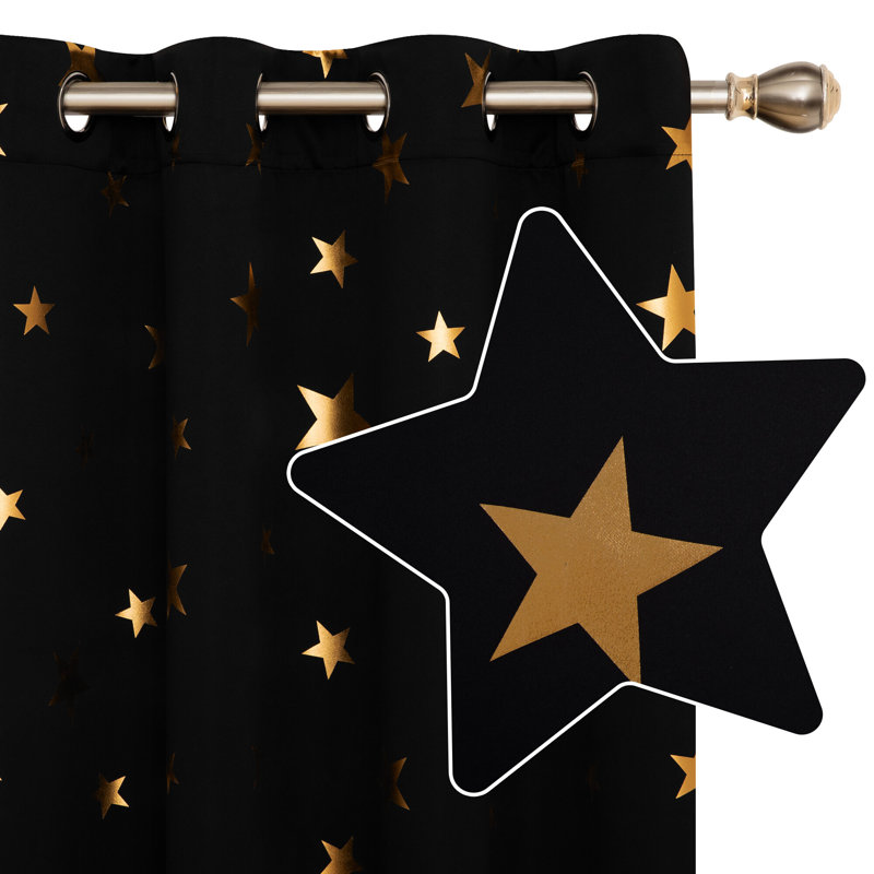 Aaiza Blackout Curtain Pair, 55cm Width x 260cm Drop