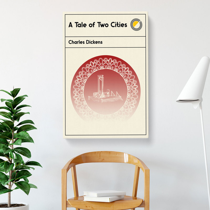 Book Cover A Tale Of Two Cities Charles Dickens - Wrapped Canvas Print, 91cm H x 60cm W x 3cm D