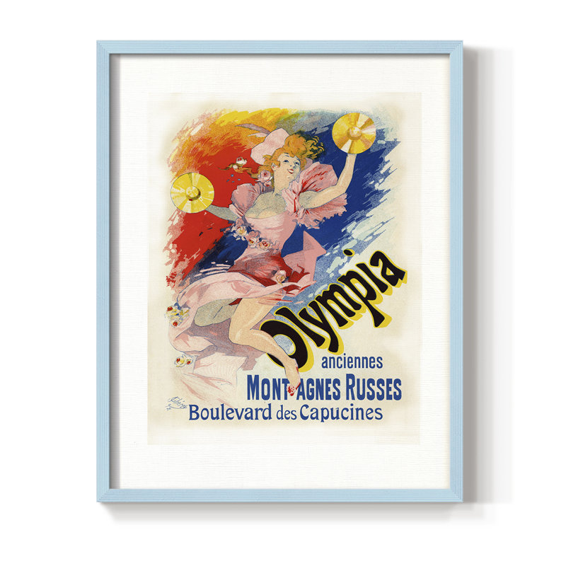 Olympia, reproduction encadrée - bois massif, Bleu, H 11 po x l 9 po