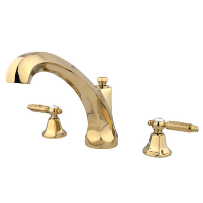 Kingston Brass Georgian Two-Handle 3-Hole Deck Mount Roman Tub Faucet