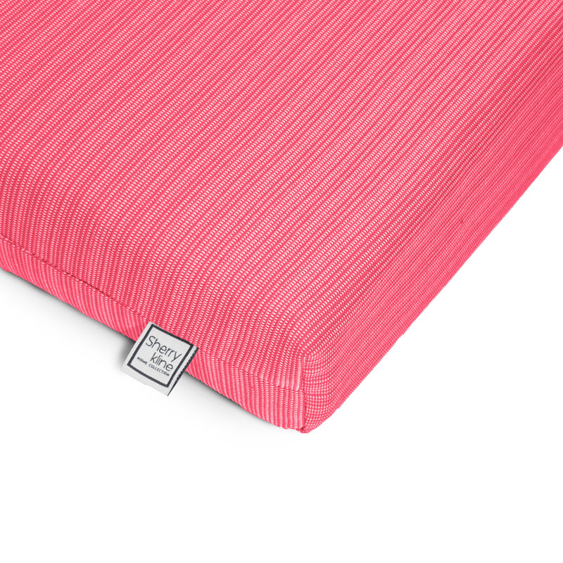 Reversible Chaise Longe, Hand Sewn & Stitched, With Tie-Back, & With White Polyester Padded Fill., Hot Pink