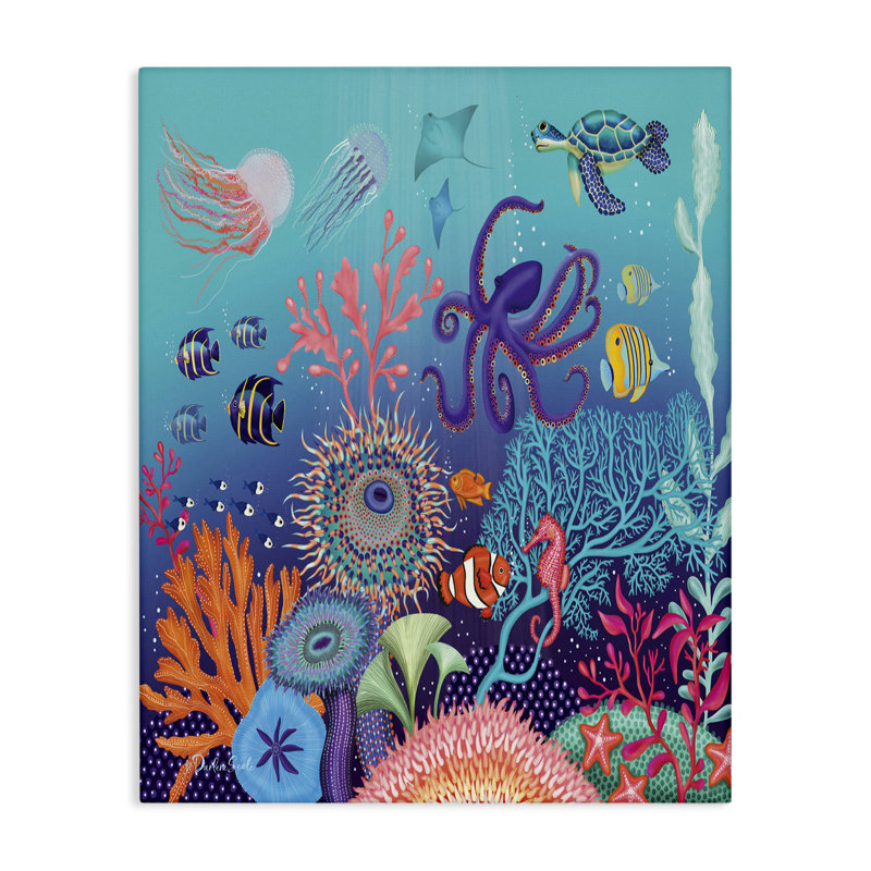  «Magical Underwater Reef», art mural par Darlene Seale, H 20 po x l 16 po