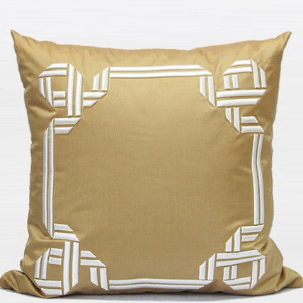 Textured Frame Embroidered Pillow Cover
