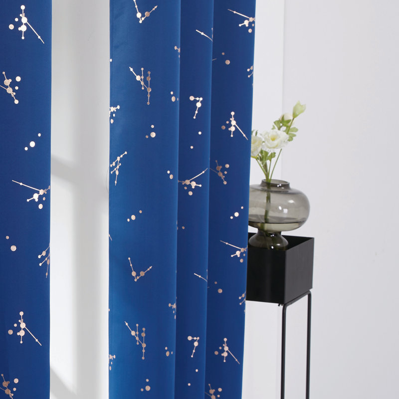 Bertie Room Darkening Thermal Curtains, Royal Blue, Width 132 x Drop 214 cm