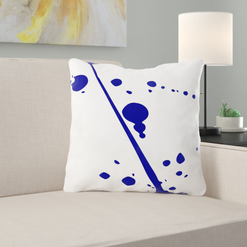 Floral Reversible Throw Pillow, Microsuede, Indoor, Light Blue