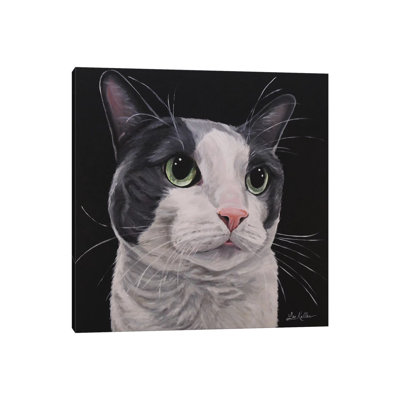 Asher, Grey Tuxedo Cat by Hippie Hound Studios - Wrapped Canvas Gallery-Wrapped Canvas Giclée