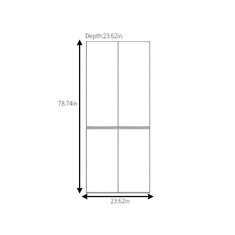 Garde-robe simple de couleur unie, H 78,74 po x l 23,62 po x P 23,62 po