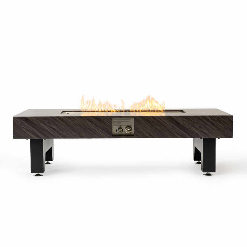 54" Iron Fire Pit Table(Stone)