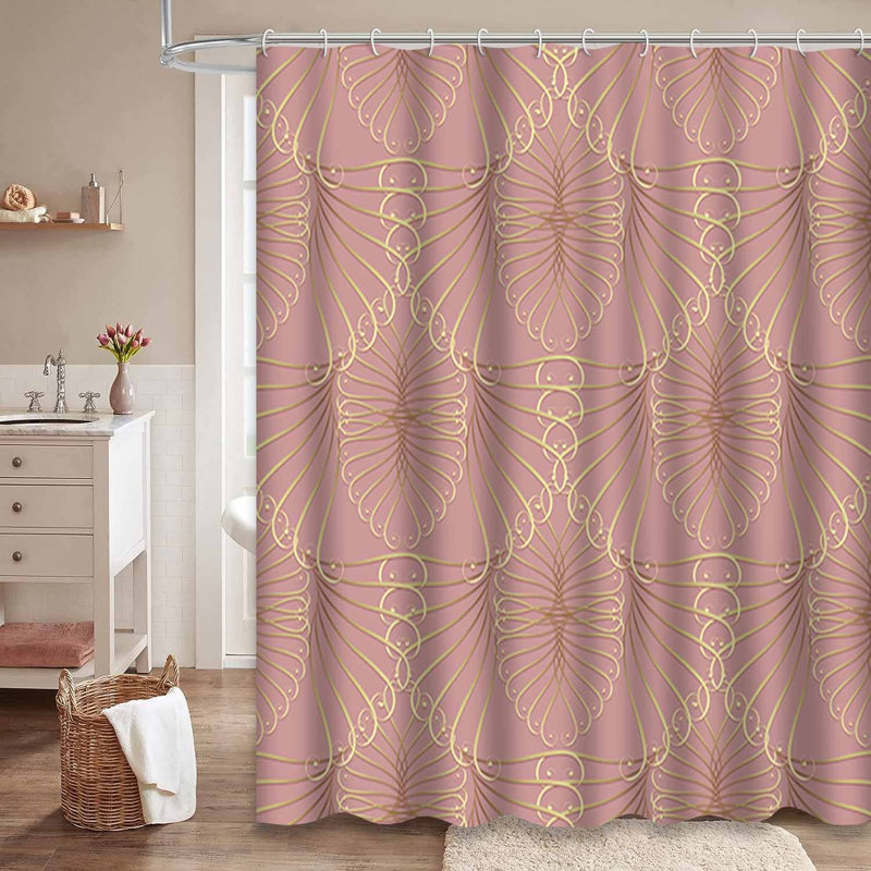 Rideau de douche rétro avec 12 crochets, L 72 po x l 84 po
