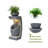Abdulameer 32''H Gray Resin Column Outdoor Fountain with Built-In Planter and LED Light