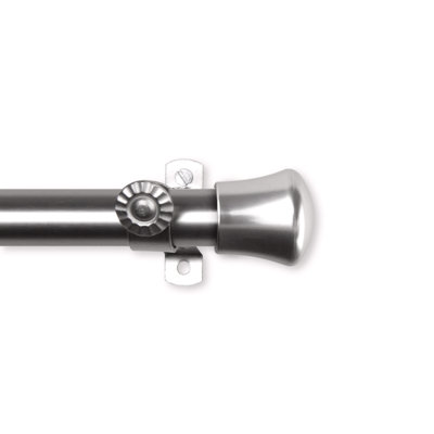 Newport Steel Rod/Resin Finials Adjustable 78'' to 144'' 0.81'' Bay Window Single Curtain Rod