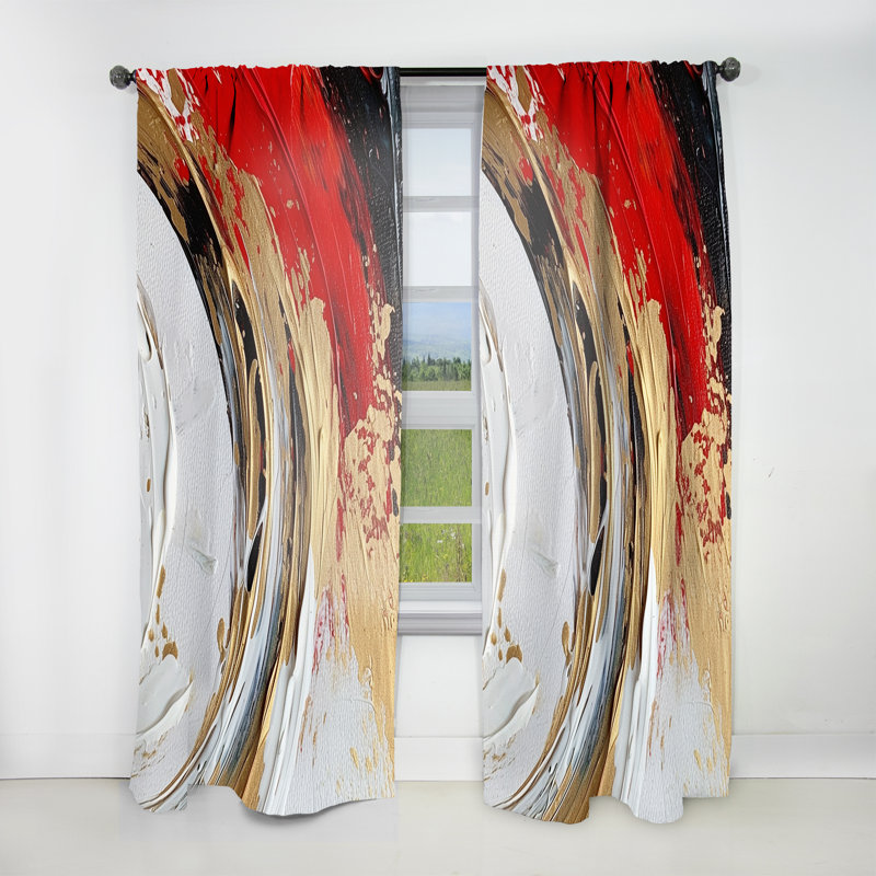 Spiral Fusion - Modern Curtain - Velvet Room Darkening - 1 Panel, 52" W x 63" L
