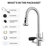 High-Arc Pull-Down Sprayer Kitchen Faucet With Built-In Glass Rinser-129258037