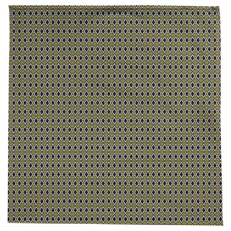 Leffel Geometric Diamonds Tablecloth, Black/Yellow