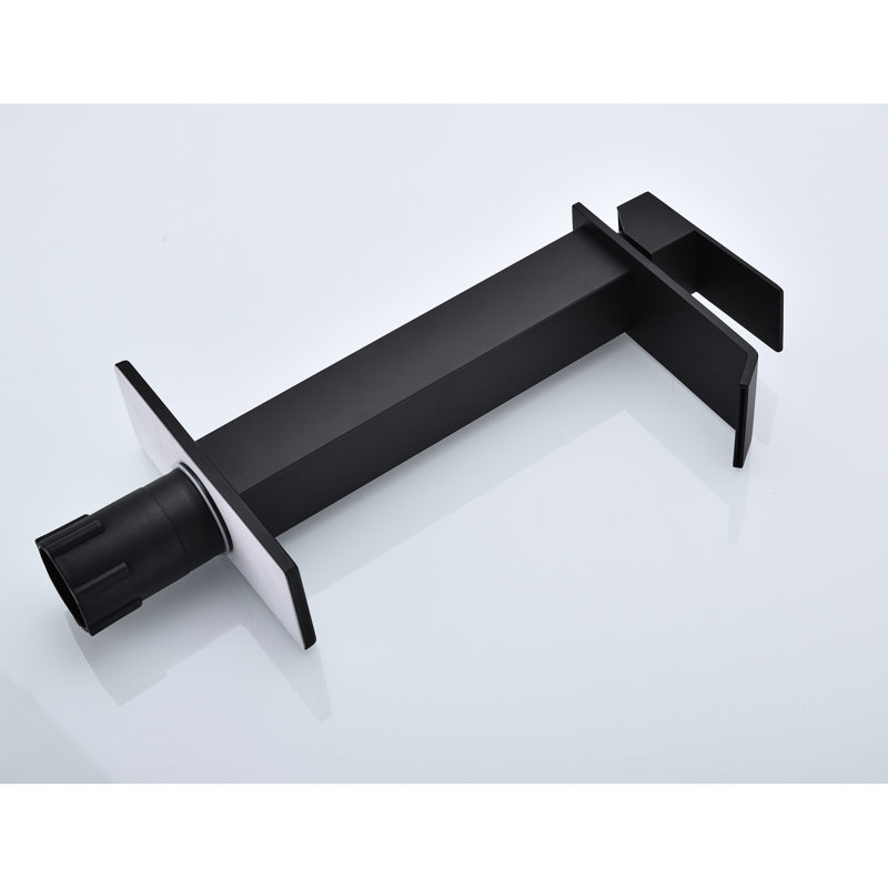 Robinet de lavabo de salle de bain à une poignée et cascade pour évier sans trop-plein Acier inoxydable noir mat