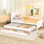 Lit simple blanc avec lit gigogne et tiroirs - Élégant et confortable pour une chambre élégante en pin massif, crée un intérieur
