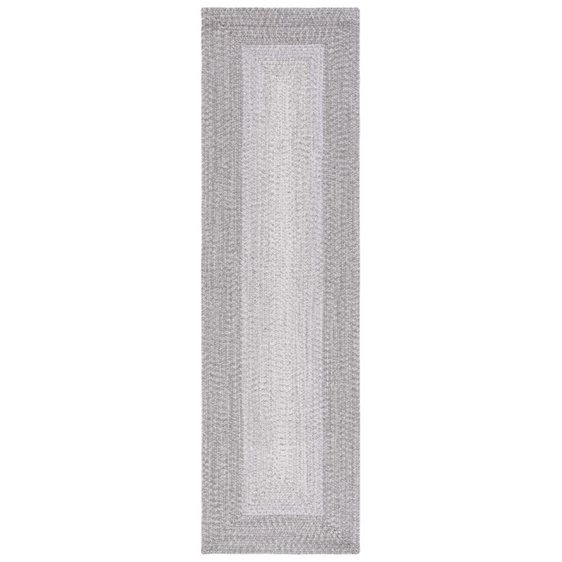 Trogdon Handmade Handwoven Area Rug in Dark Gray/Light Gray, Runner 2'3" x 8'