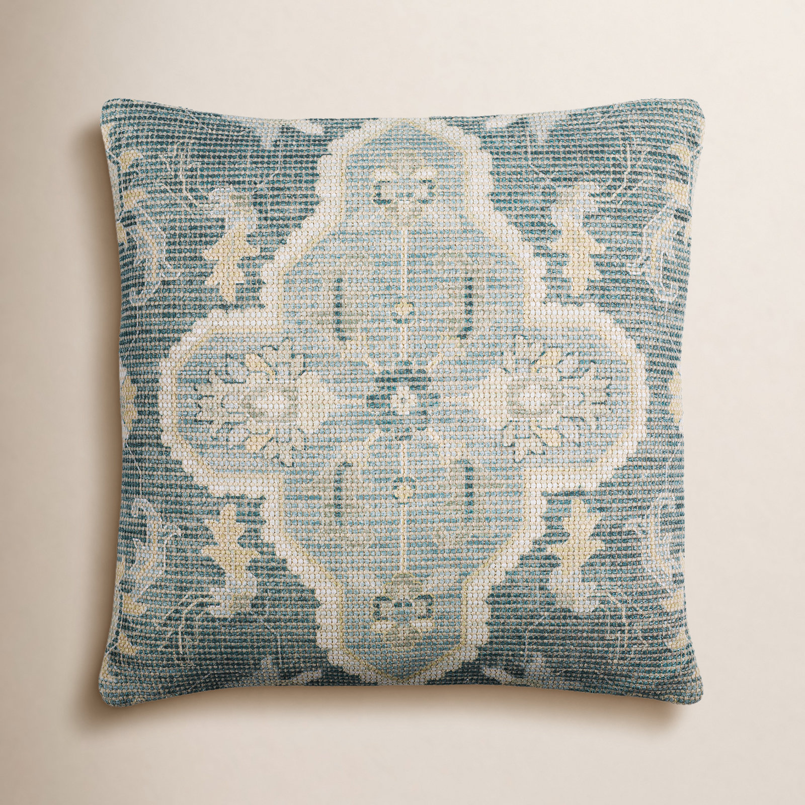 Alain Floral Throw Pillow Cover, 20"H x 20"W, Polyester/Polyfill