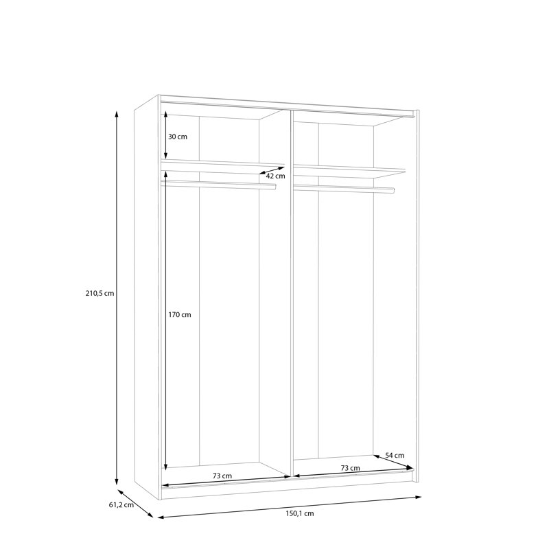 Rashina Manufactured Wood Wardrobe