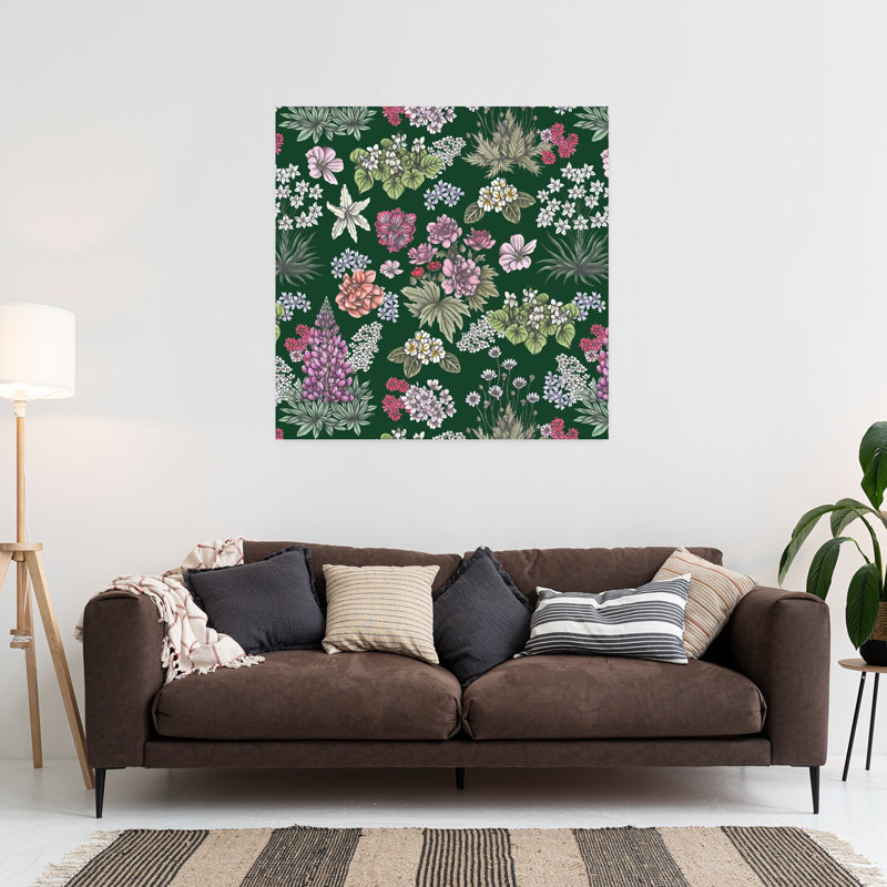 Art contemporain Art floral printanier, H 36 po x l 36 po