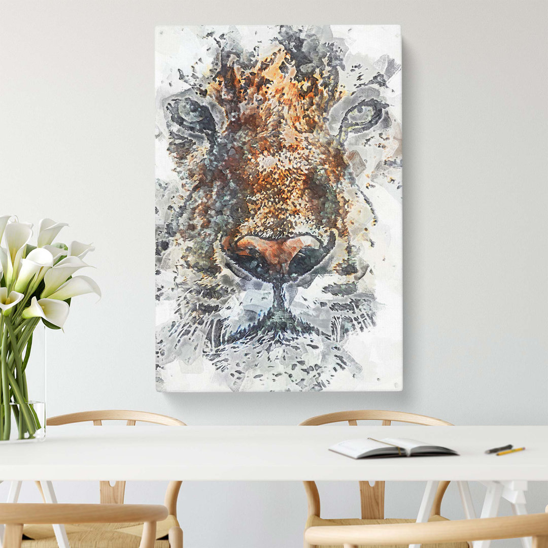 Stare of the Tiger in Abstract - Wrapped Canvas