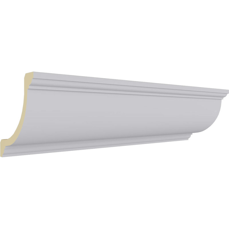 Primed White Polyurethane Geometric Crown Moulding Sample