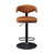 Brown Poplar Swivel Bar Stool with Footrest and Open Backrest