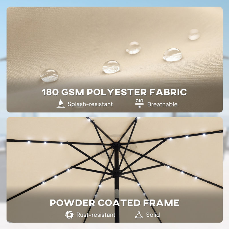 263cm Market Parasol, Beige