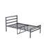 Metal Bed Frame With Headboard, Industrial Platform Design