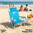  5-Position Reclining Aluminum Beach Chair, Portable Foldable Backpack Lounge Chair with Pillow, Cup Holder and Side Pocket, Lagoon-1479497958