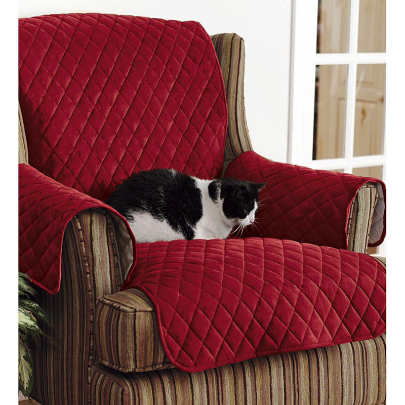 Housse pour causeuse à coussin en T, Rouge, L 111 po
